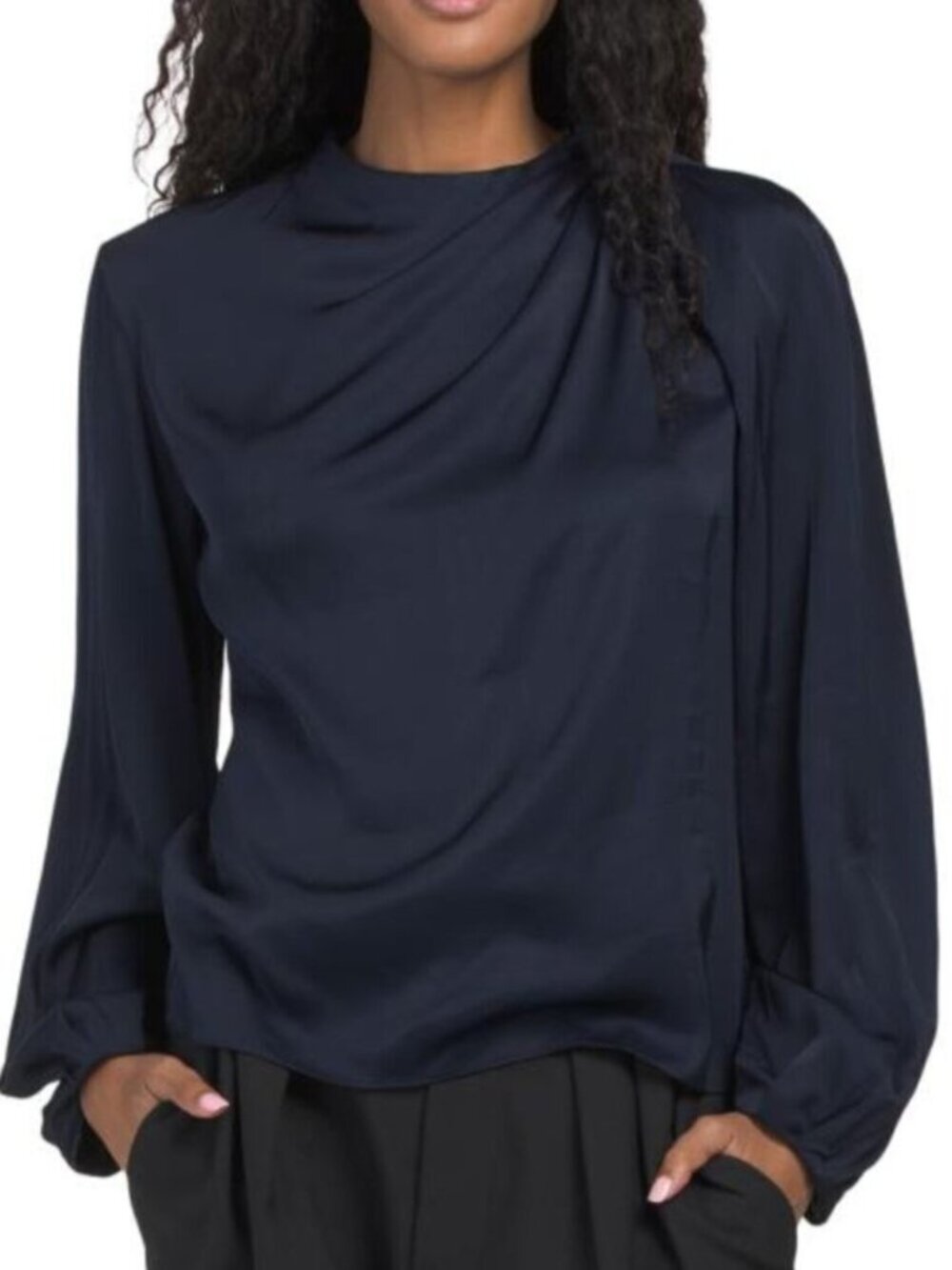 ALC Blaire Satin Long Sleeve Top Blouse